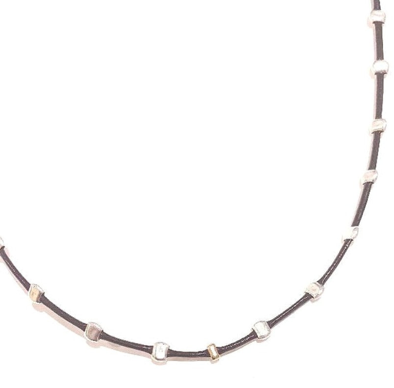 Collier cuir argent