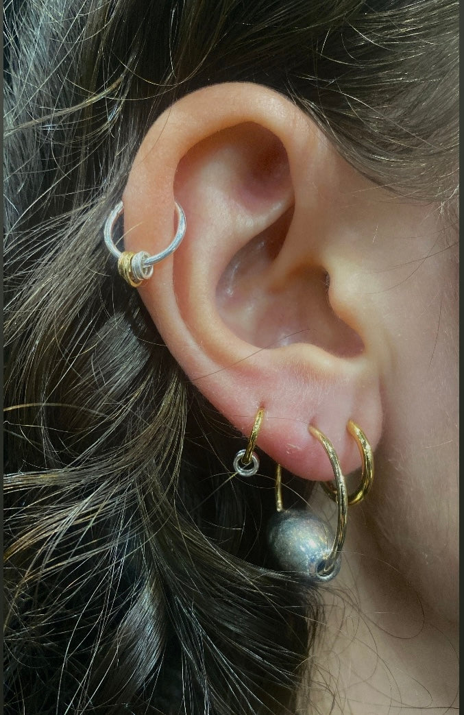 Anneau d'oreilles silver beads