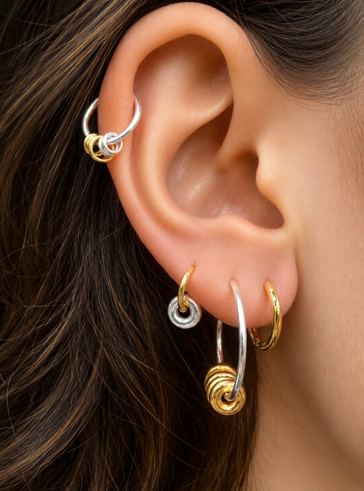 Percing ring bi color 1 cm