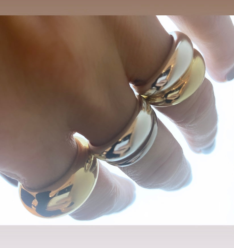 Double bague jonc bi color