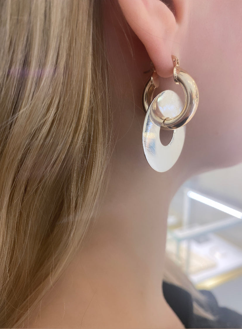 Boucle d' oreilles folk large disque