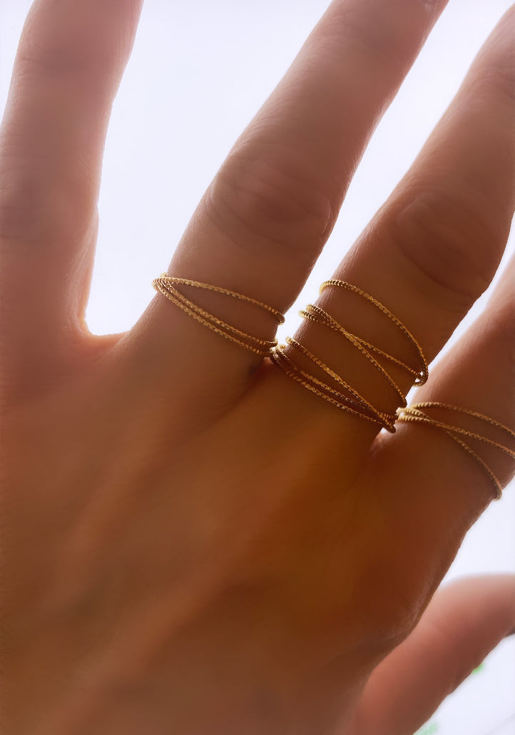 Bague -ring 3 anneaux cisèles