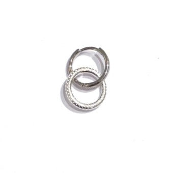 Anneau d'oreille silver double ring ciselé