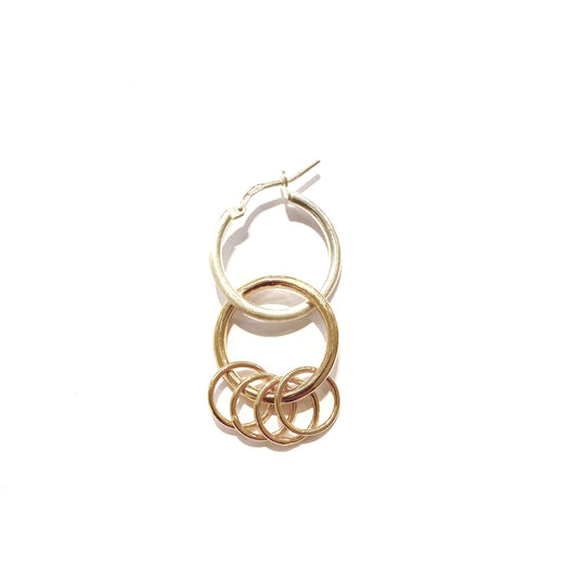 Anneau d'oreilles / earring double ring bi color