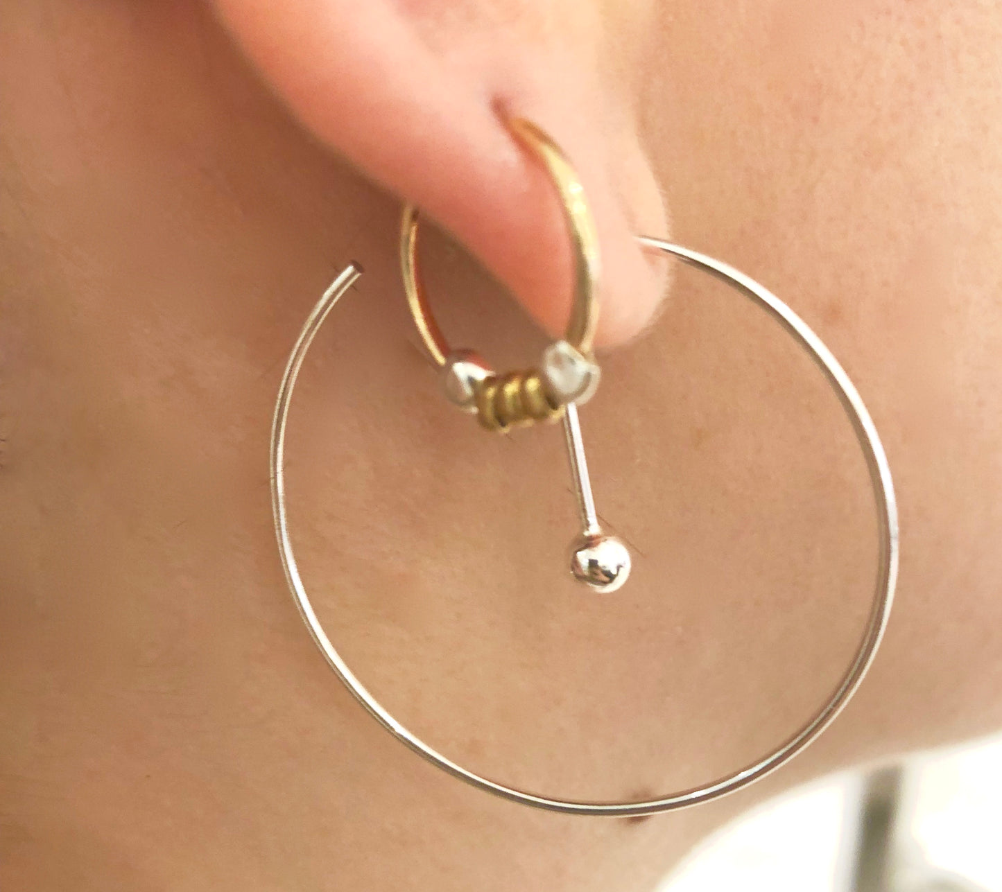 Boucle d'oreilles Line Circle silver