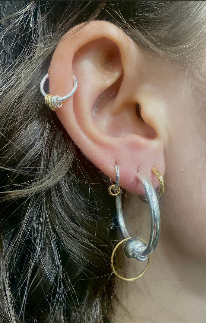 Double ring Beads silver Xl