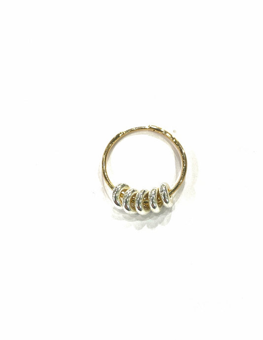 Anneau d'oreilles punky rings bicolor silver
