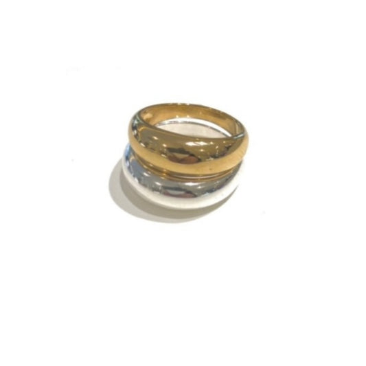 Double bague jonc bi color