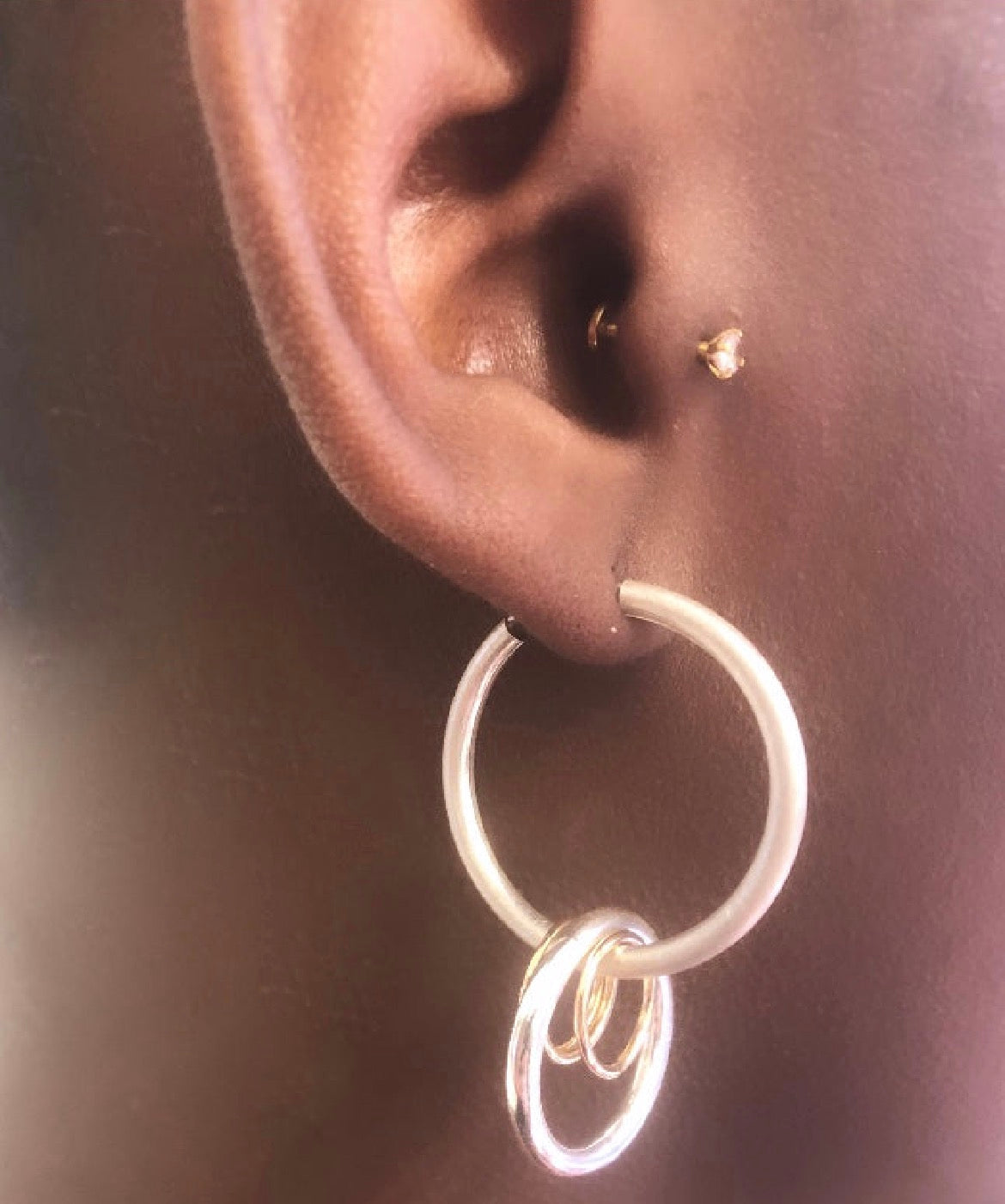 Anneau d'oreilles  / earring folk multi anneaux