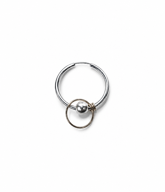 Double ring Beads silver Xl