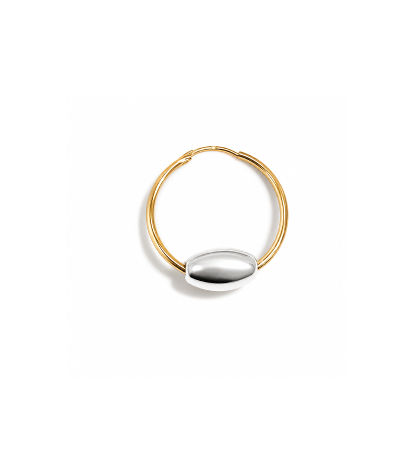 Anneau d'oreilles  silver beads