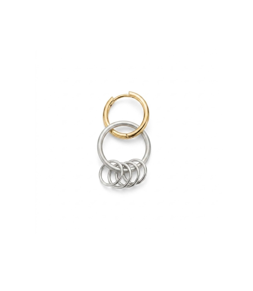 Anneau d'oreilles / earring double ring bi color