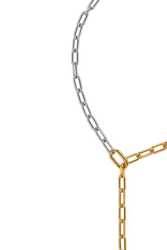 Collier fine bi color