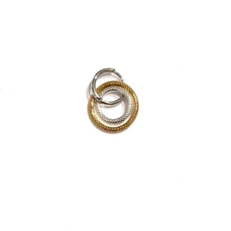 Anneau d'oreilles double rings bi color ciselé